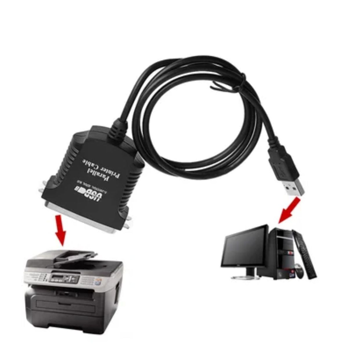 GENERICO - Cable De Impresora Usb 2.0 A 36 Pines Paralelo 1284 Ieee Ada Negro