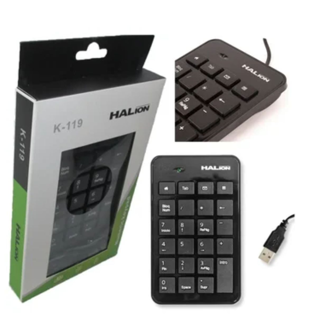 GENERICO - Teclado Numérico Halion Usb K-119 Cable 1.4m 23 Teclas