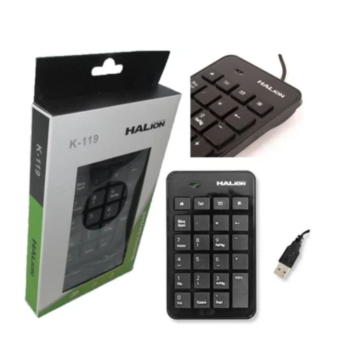 GENERICO - Teclado Numérico Halion Usb K-119 Cable 1.4m 23 Teclas