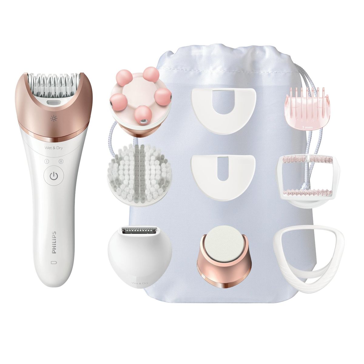 PHILIPS - Depiladora philips 2 vel + 9 acc satinelle prestige BRE652_00 Philips