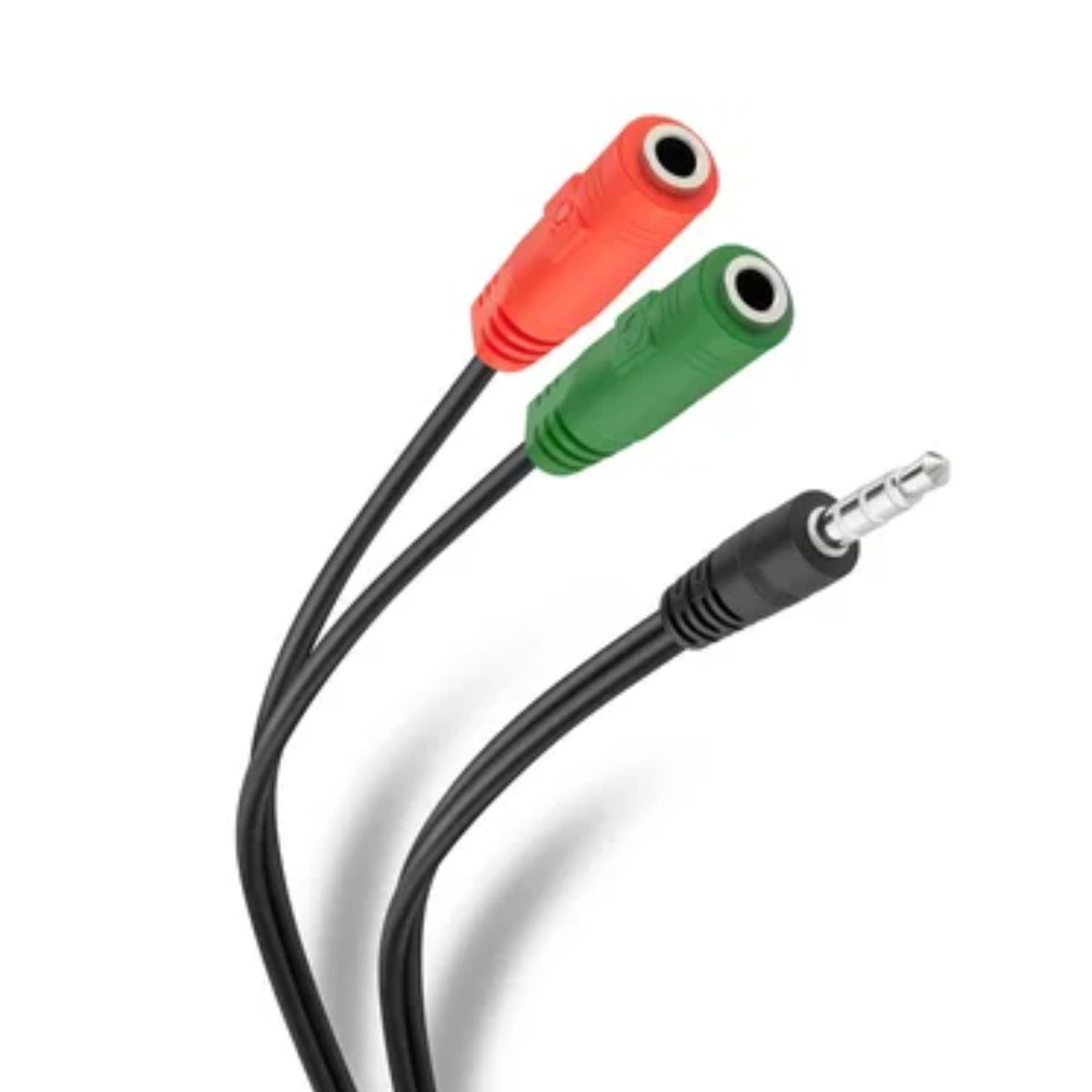 GENERICO - Cable De 2 Jack 3.5mm Estéreo A Plug 3.5mm Trrs - Negro
