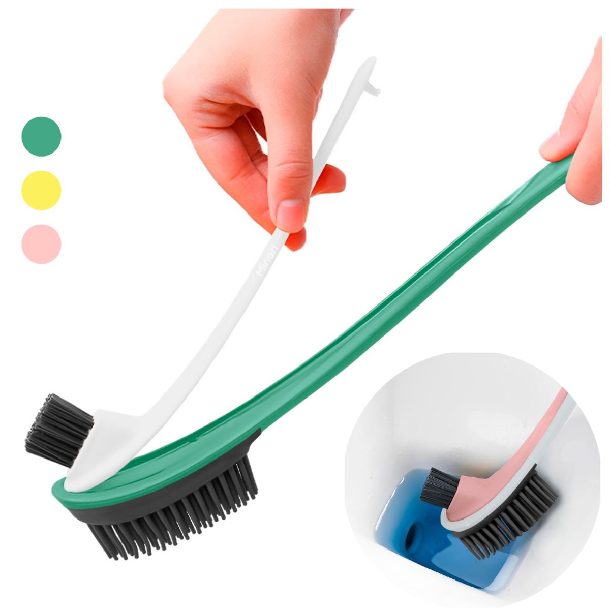 MINARI - Juego de Cepillos de Limpieza para Baño - Color Aleatorio