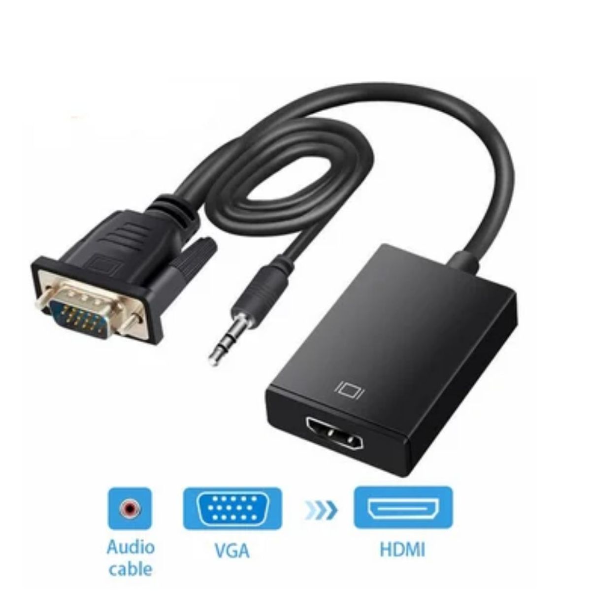 GENERICO - Convertidor Vga A Hdmi Con Audio Digital Full Hd 1080p