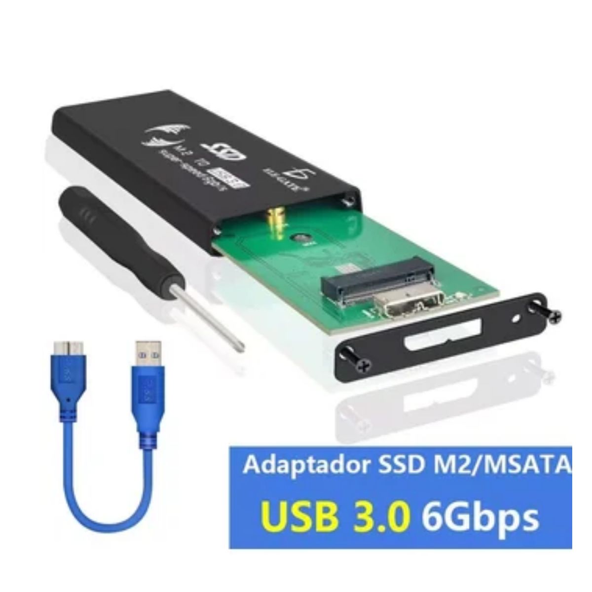 GENERICO - Adaptador Convertidor Case Ssd Mini M.2 Ngff Sata A Usb 3.0 - Azul