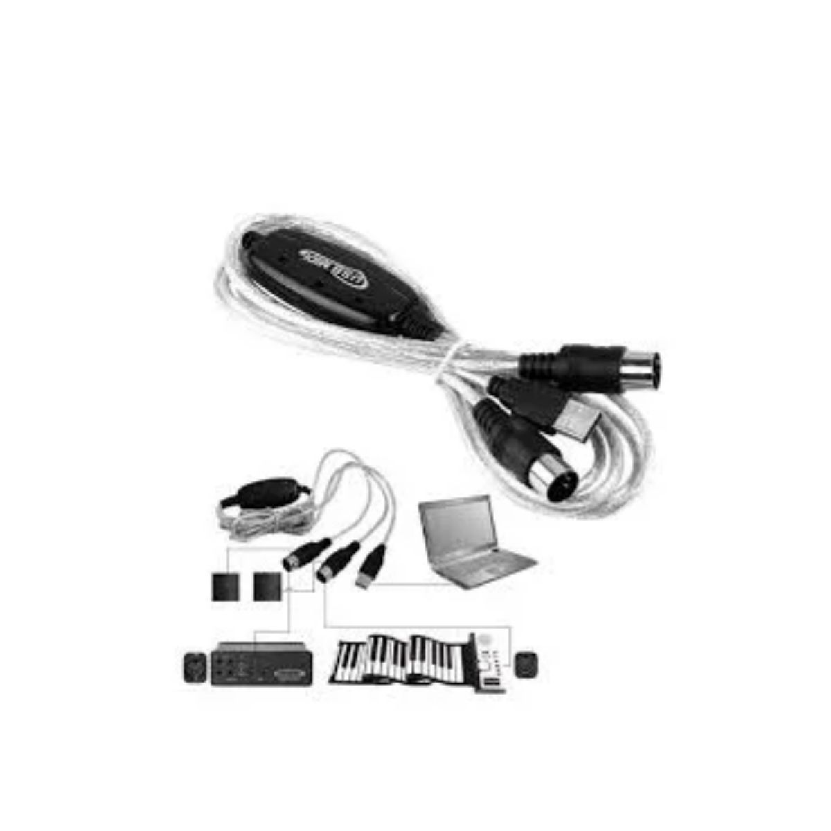 GENERICO - Cable Convertidor Usb A MIDI Conecta Teclado Organo A Pc 1.8 metros