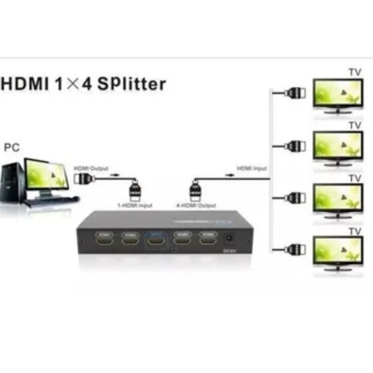 GENERICO - Hdmi Splitter 1x4 1.4 Full Hd 4k Multiplica Señal Conecta4tv  p