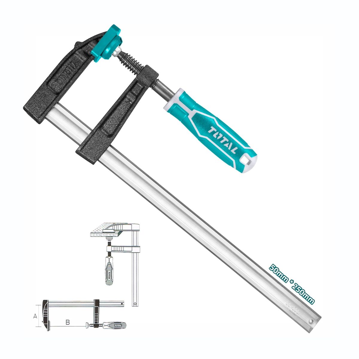 TOTAL TOOLS - PRENSA SARGENTO TIPO “F” 50X250MM ABRAZADERA TOTAL - THT1320503