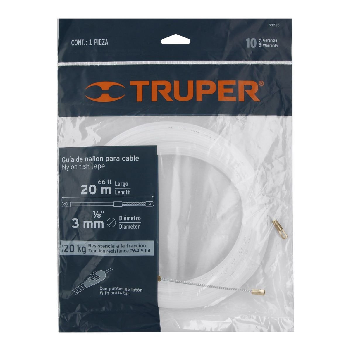 TRUPER - Guia Pasa Cable de Nylon 20 metros Truper