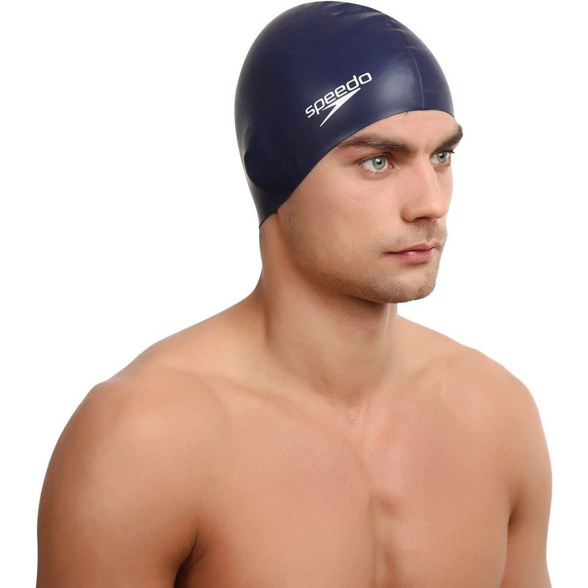 SPEEDO - Gorro SPEEDO para Natación Plain Flat Silicona Adulto Azul