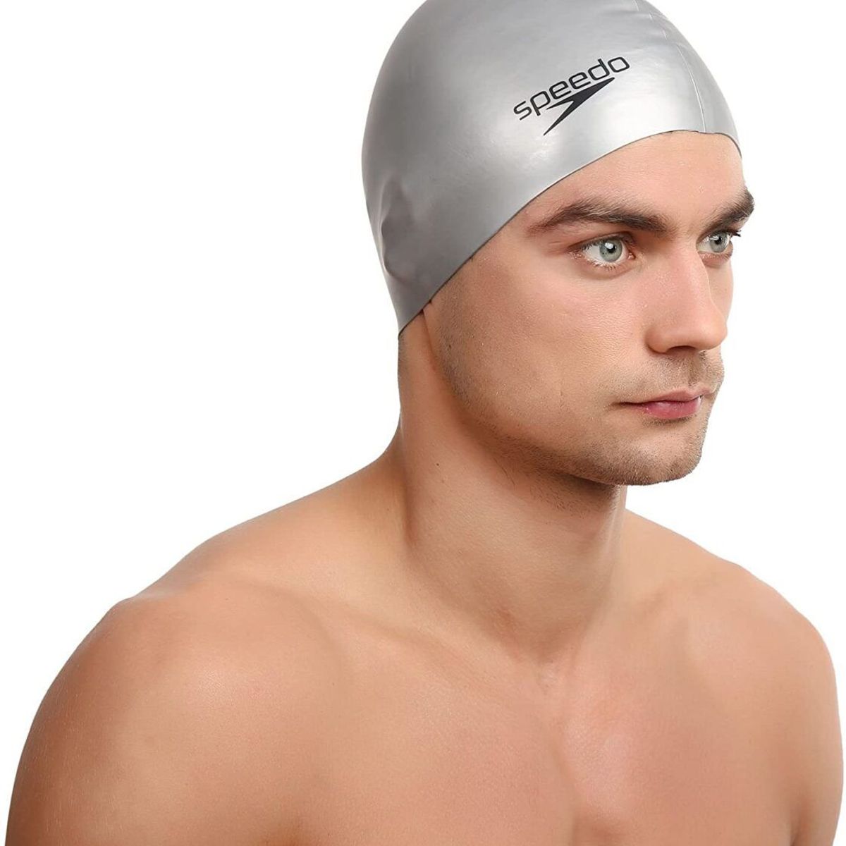 SPEEDO - Gorro SPEEDO para Natación Plain Flat Silicona Adulto Gris