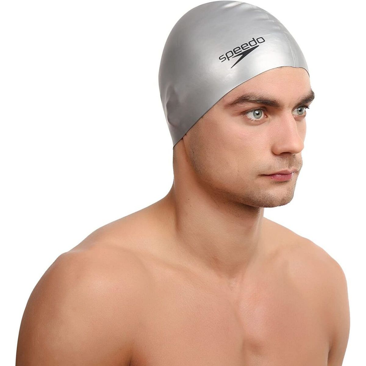 SPEEDO - Gorro SPEEDO para Natación Plain Flat Silicona Adulto Gris