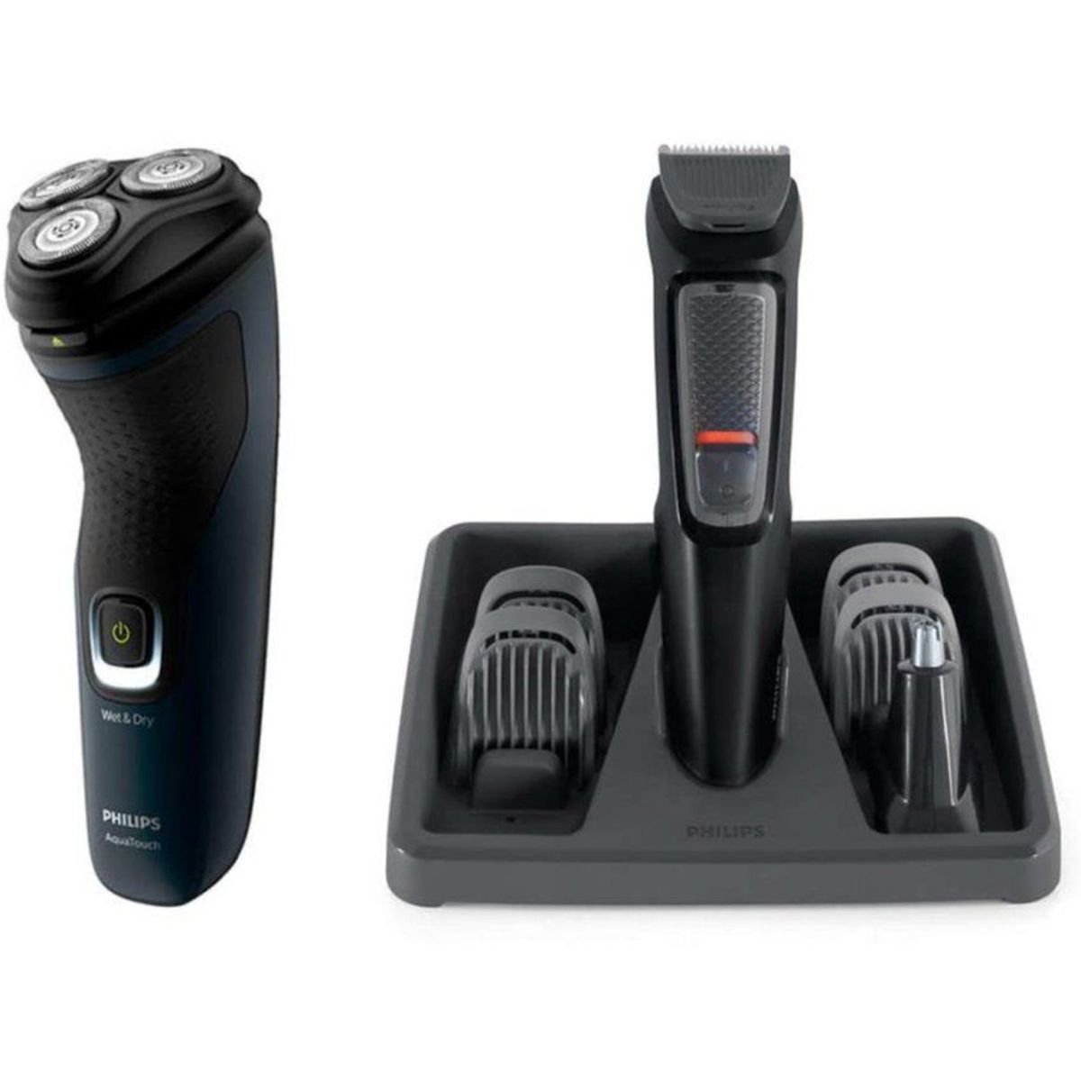 PHILIPS - Combo Philips Afeitadora Lavable + Recortador 6 en 1 de Barba y Nariz