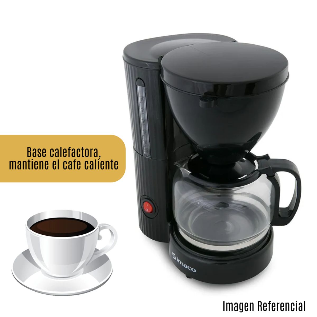 IMACO - Cafetera Electrica Imaco 6 tazas - Negro