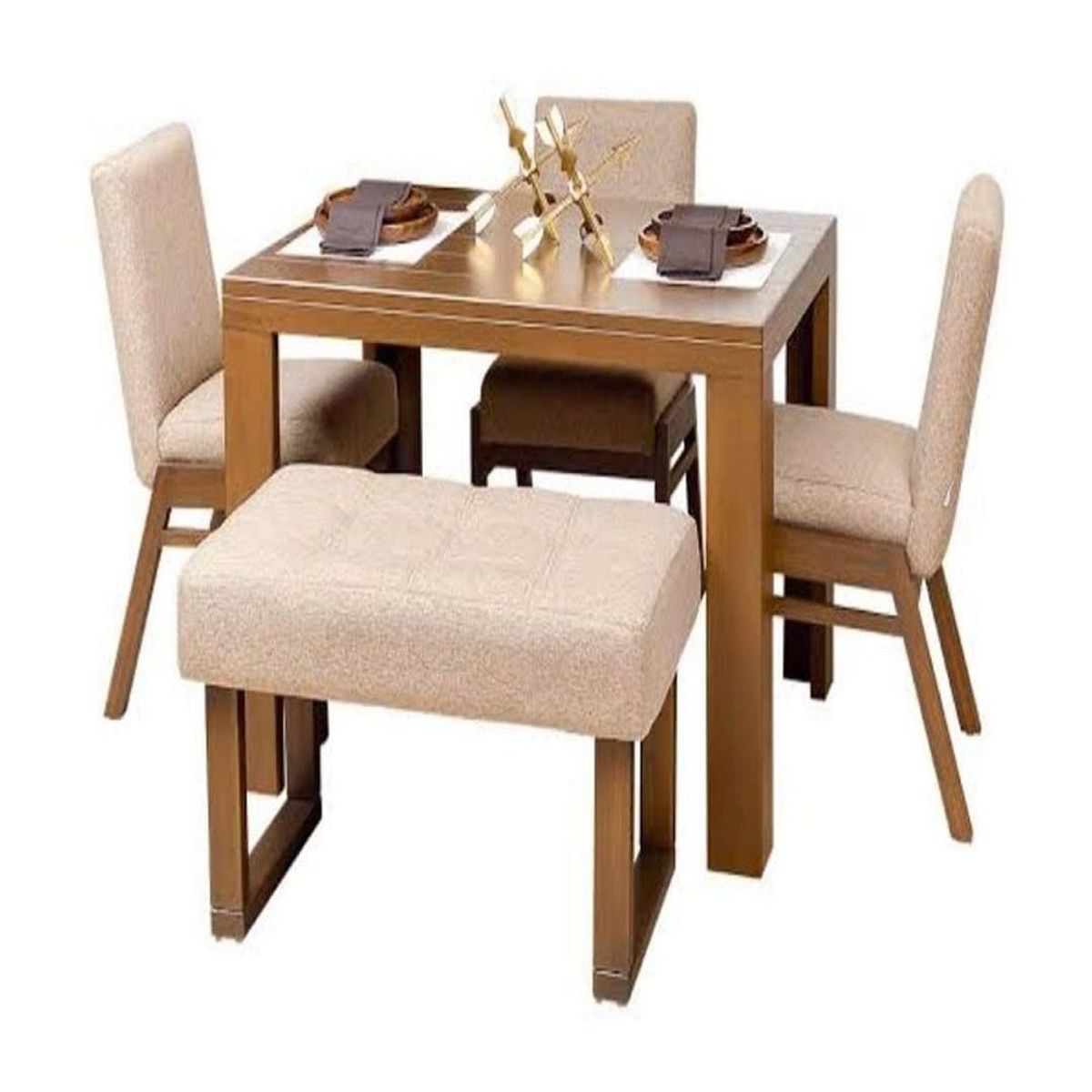 MOBILIARI - MP Comedor Blanca 3 Sillas + Banqueta