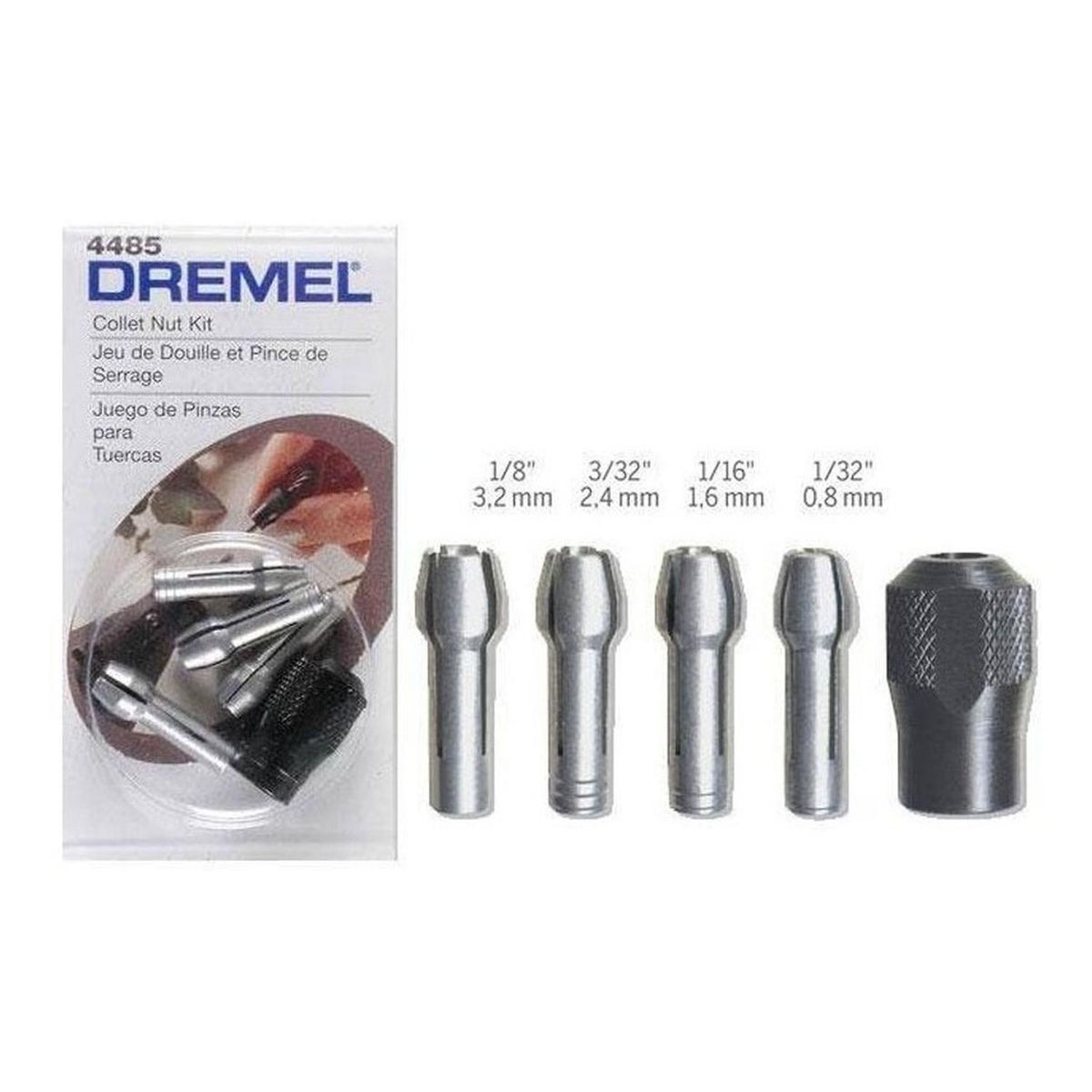 DREMEL - Juego de 4 Boquillas y Tuerca de Retención Dremel 4485