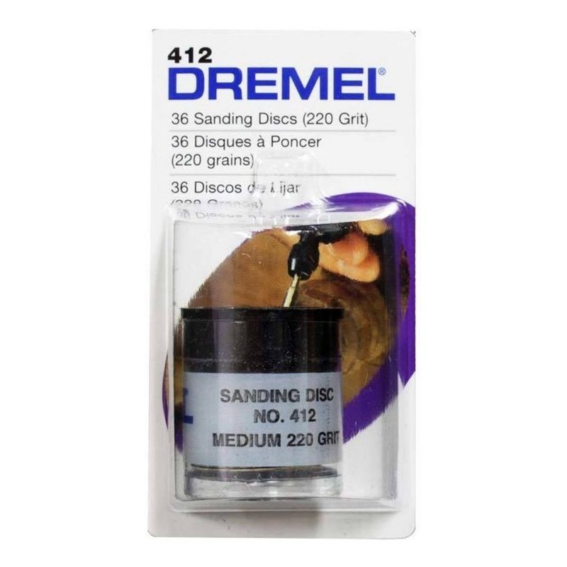 DREMEL - Discos de Lija Grano 220 Diametro 3/4" x 36 Unidades Dremel 412