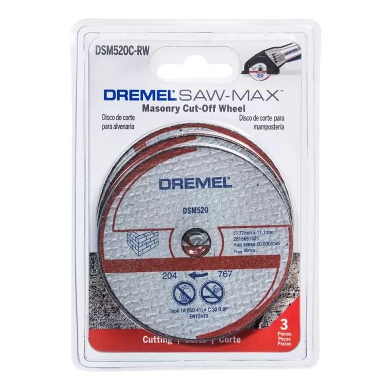 DREMEL - Disco de Corte para Ladrillo x 3 Unidades Dremel DMS520