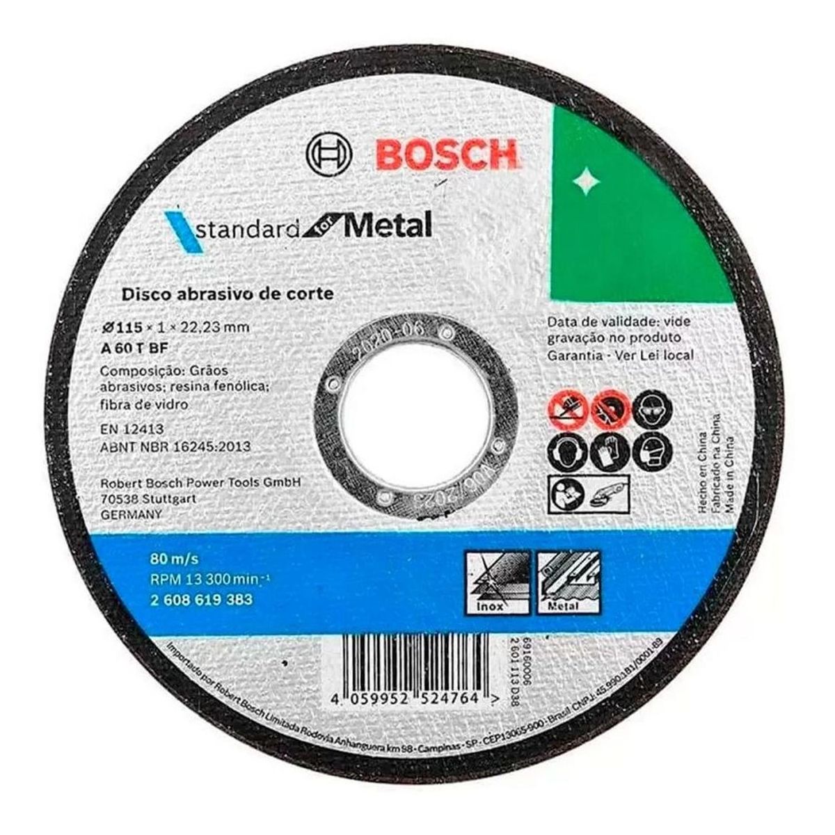 BOSCH - Disco Corte Metal 4 1/2" Bosch 2608.619.383-000
