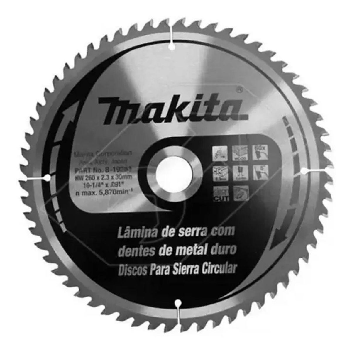 MAKITA - Disco Sierra para Madera 260 x 30 x 2.30 mm 60 Dientes Makita B-19283