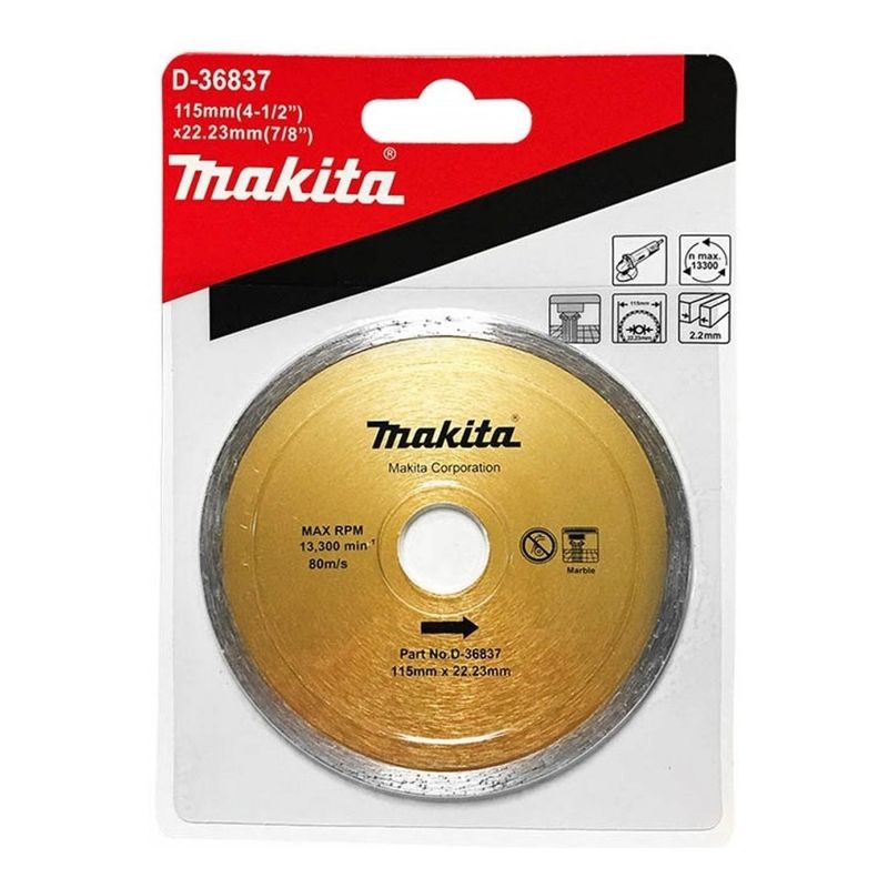 MAKITA - Disco Diamantado Borde Continuo 115 x 22.23 x 17 mm Makita D-36837