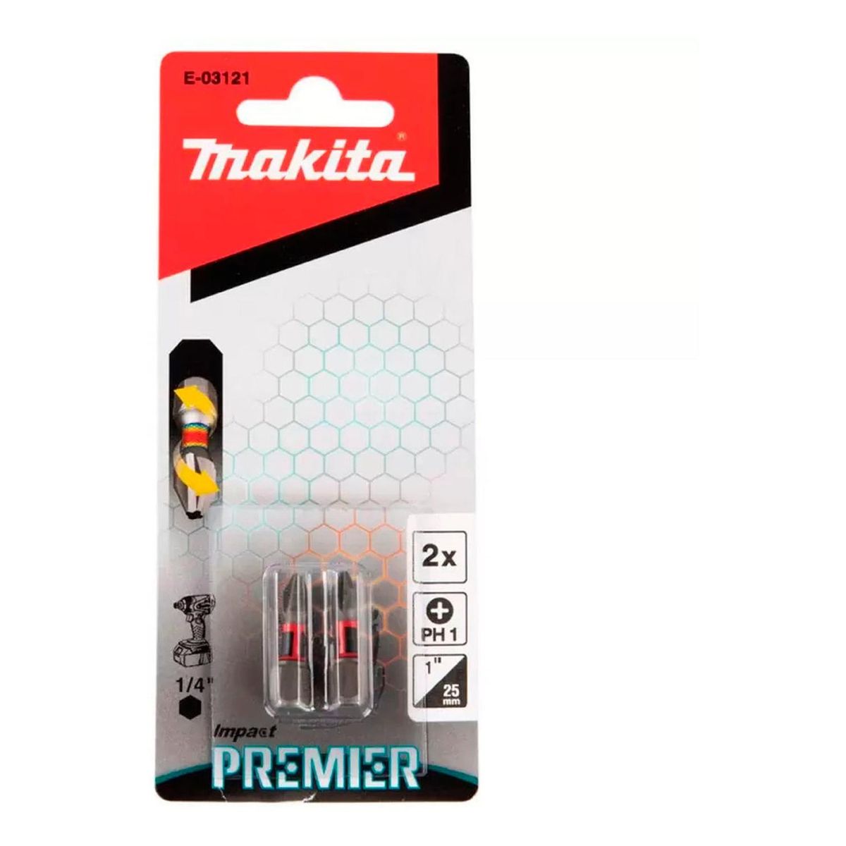 MAKITA - Punta de Torsión Ph1 x 25 mm x 2 und Impact Premier Makita E-03121