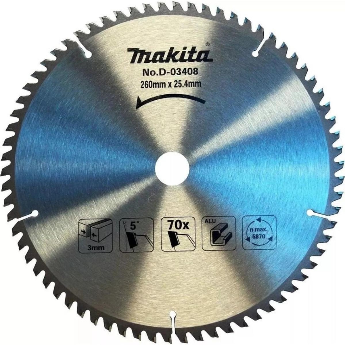 MAKITA - Disco de Sierra para Aluminio 10 - 15/64 x 1" Makita D-03408