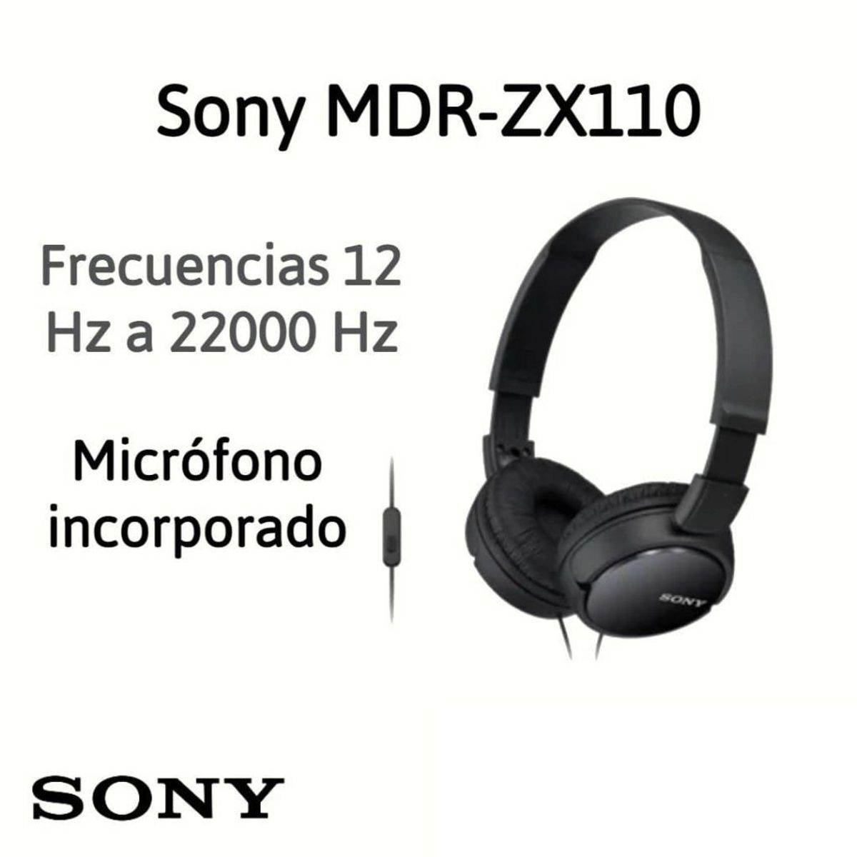 SONY - Audifonos Con Micrófono Sony MDR-ZX110AP Negro