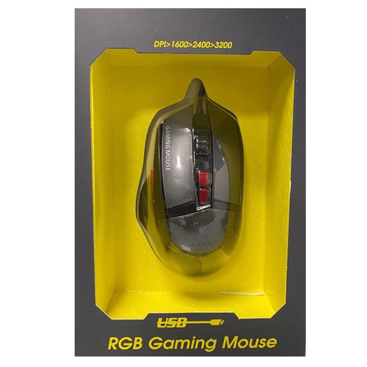 GENERICO - Mouse Gamer Aoas K80 Rgb Iluminacion Led 3200 Dpi Cable 1.8m