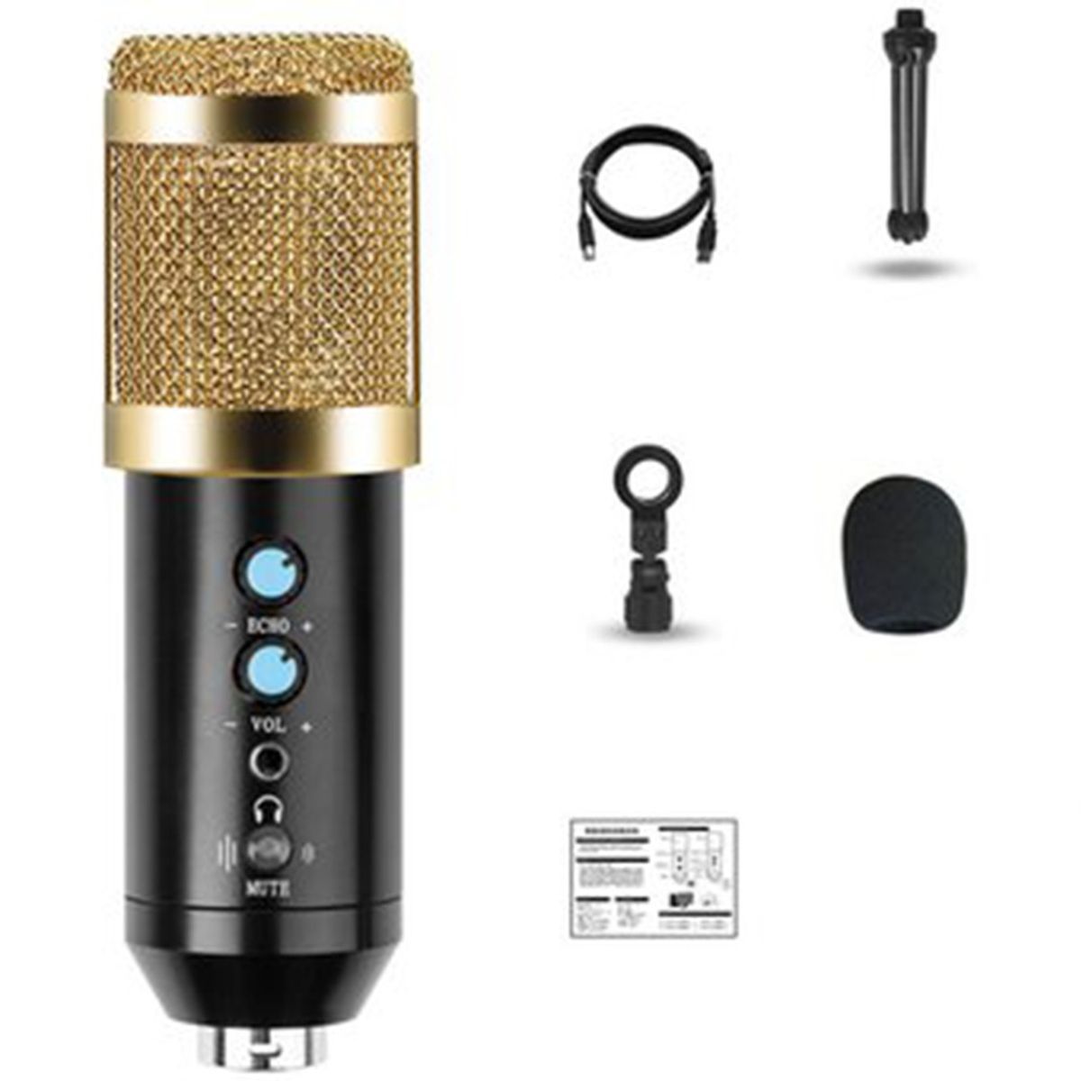 GENERICO - Microfono Condensador profesional BM858BP USB estudio de grabación PC