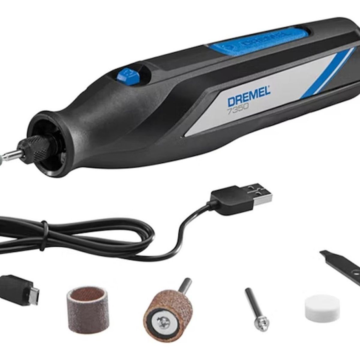 DREMEL - Minitorno Multiproposito 4V 12000 Rpm + 6 Accesorios Dremel 7350