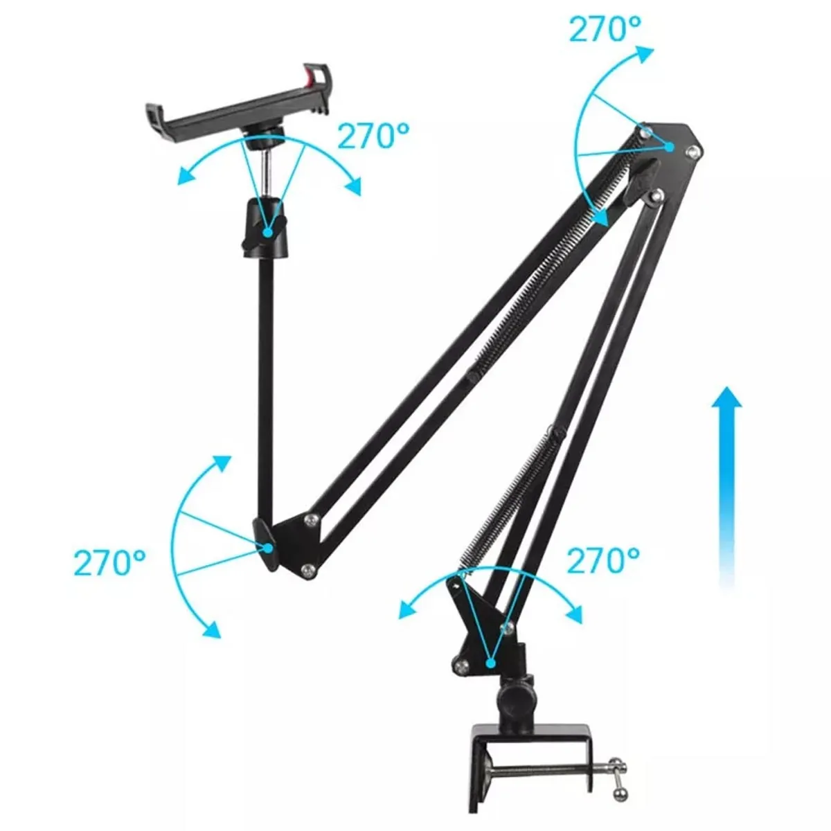 GENERICO - Soporte de brazo largo flexible para tablet ipad 360 grados escritorio