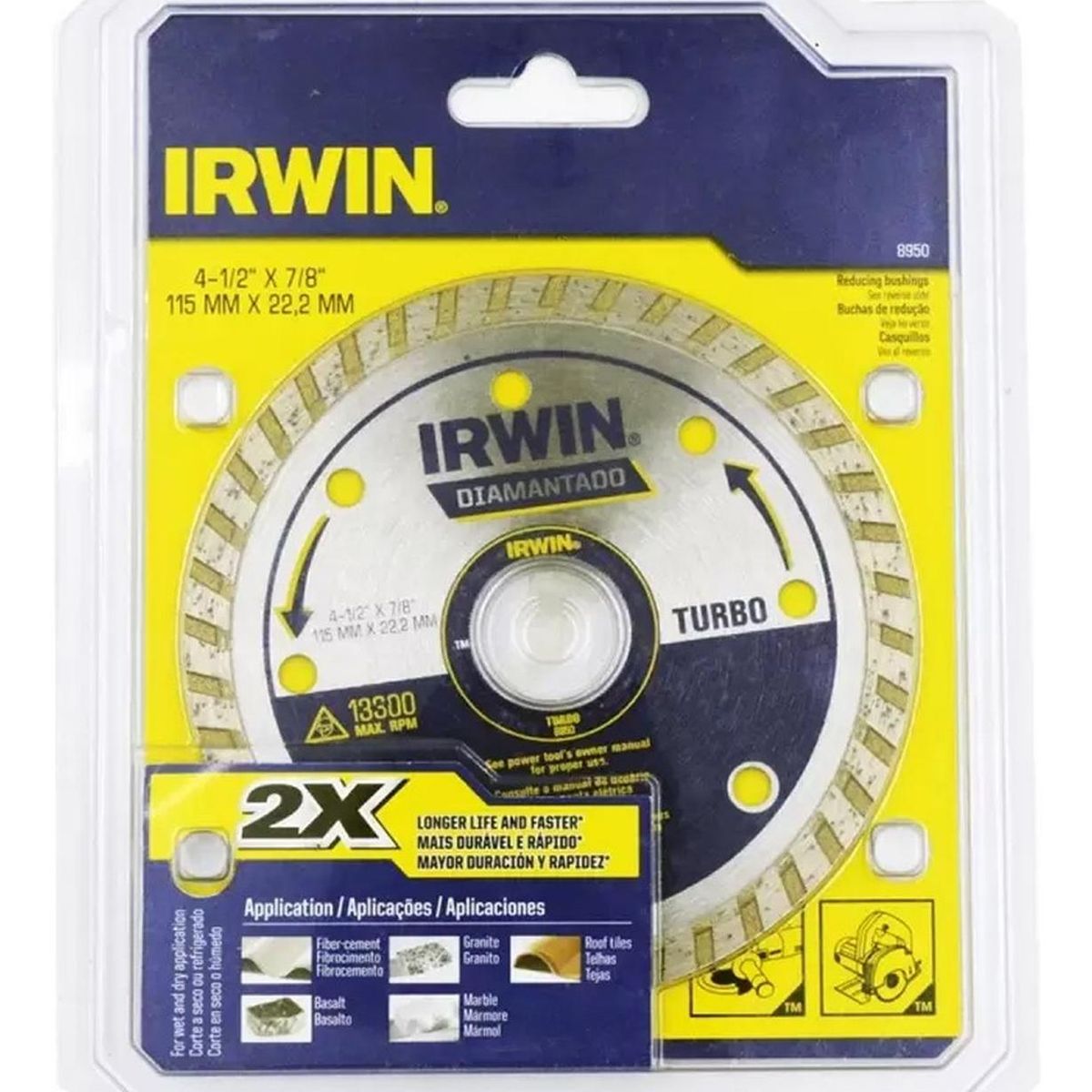 IRWIN - Disco Diamantado Borde Continuo 4 1/2" Turbo Irwin IW8950