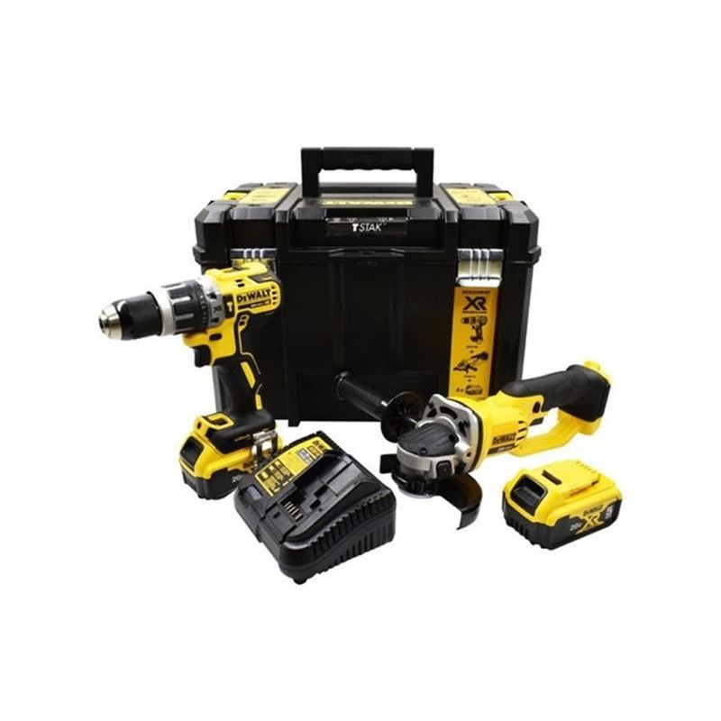 DEWALT - Taladro Percutor 12 20V Esmeril Angular 4-12 20V DEWALT Dck209P2T