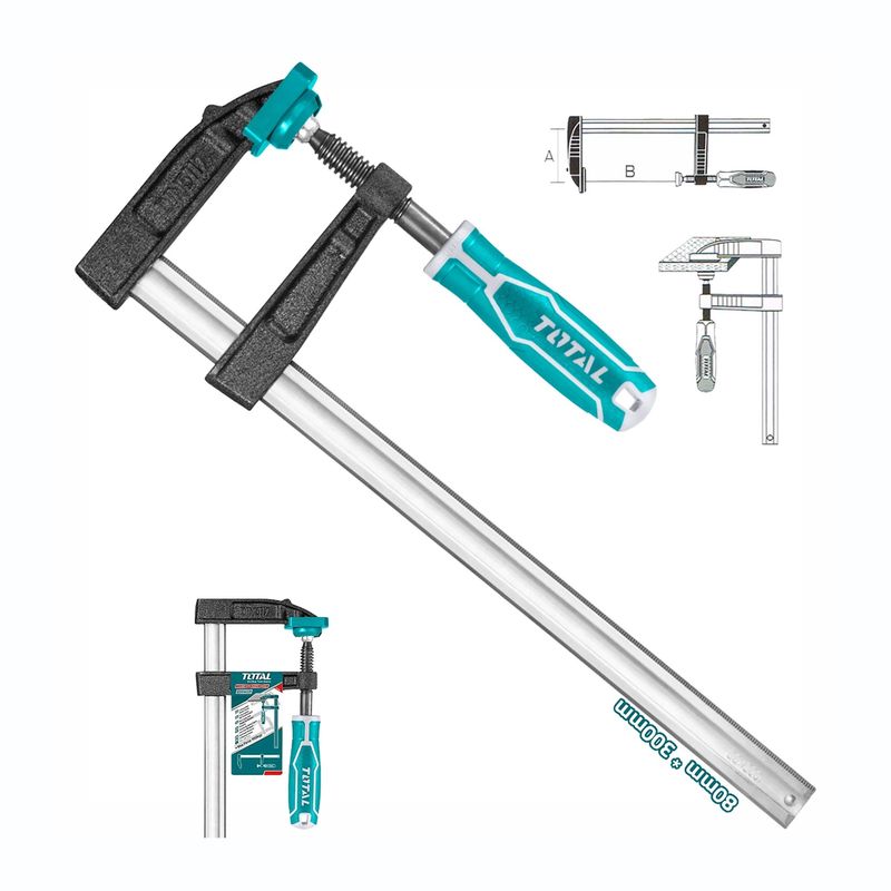 TOTAL TOOLS - PRENSA SARGENTO 270KG 80X300MM TIPO F ABRAZADERA TOTAL - THT1320801