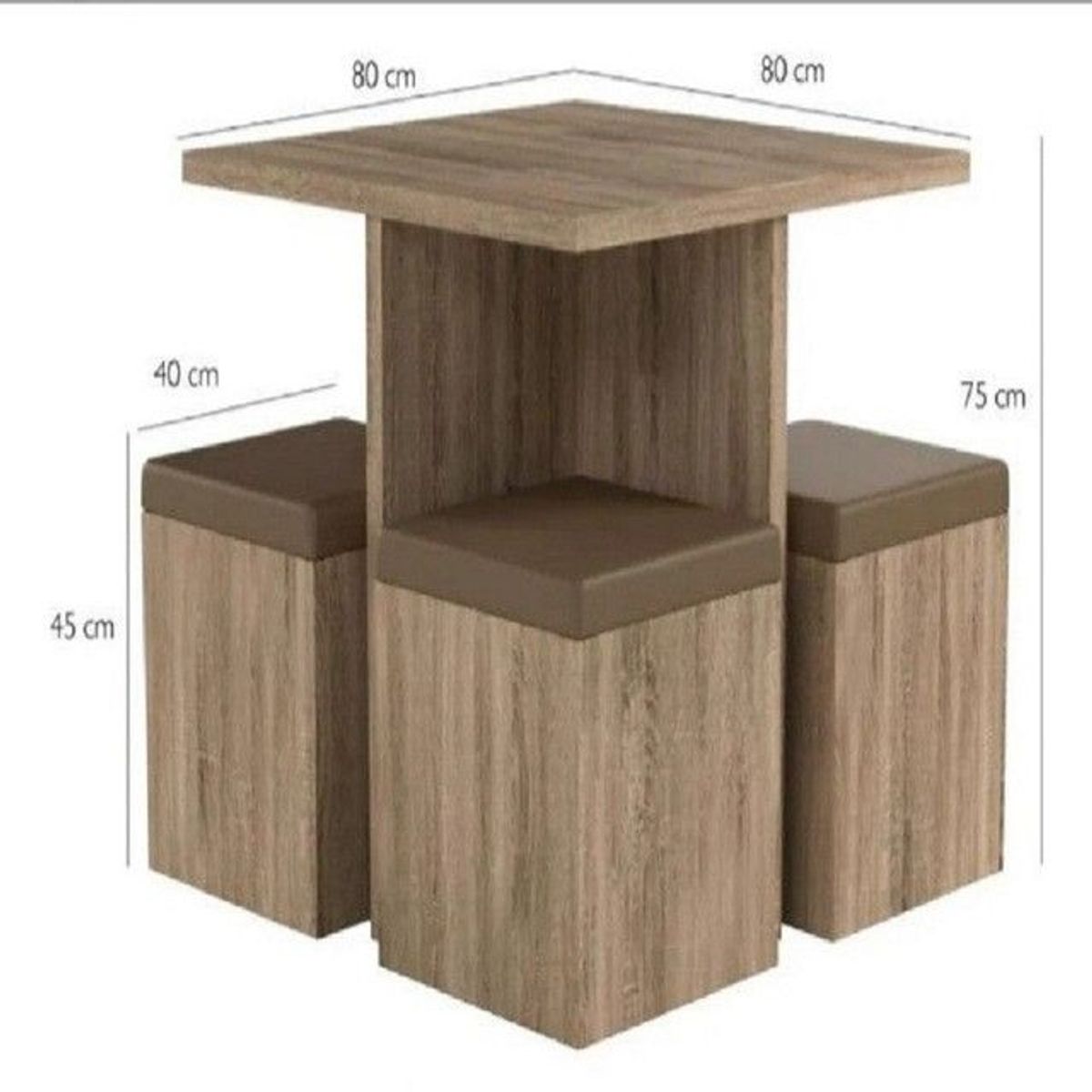 DMUEBLES - Mesa De Centro Alta Drees 5 Piezas