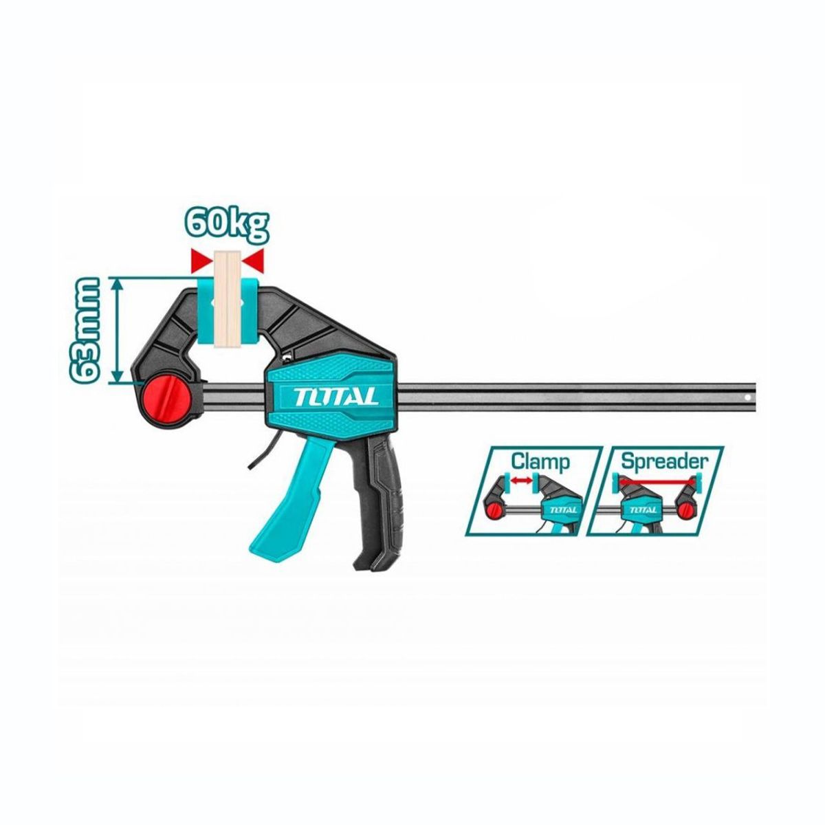 TOTAL TOOLS - PRENSA SARGENTO RÁPIDA 6” AUTOAJUSTABLE 60X150MM TOTAL - THT1340601