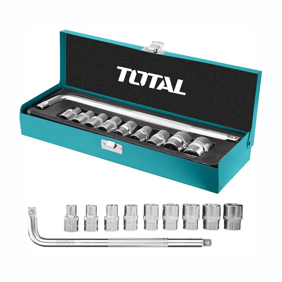TOTAL TOOLS - JUEGO DE DADOS ENCASTRE 1/2' SOCKET SET CR-V TOTAL - THTL121101
