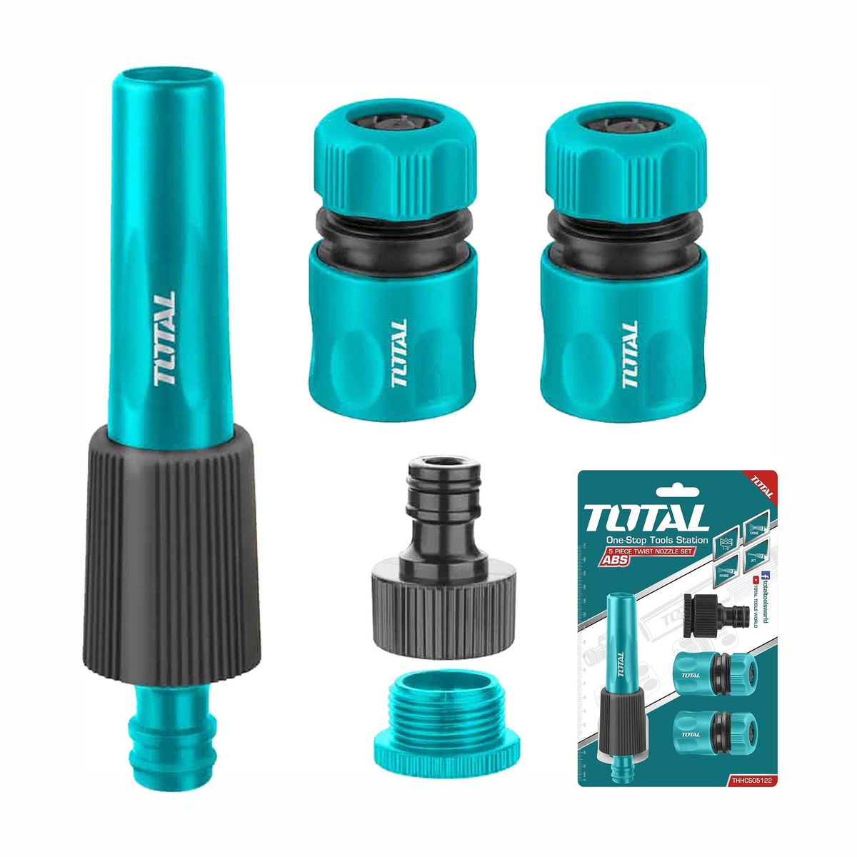 TOTAL TOOLS - SET DE BOQUILLAS Y CONECTORES PARA HIDROLAVADORA TOTAL - THHCS05122