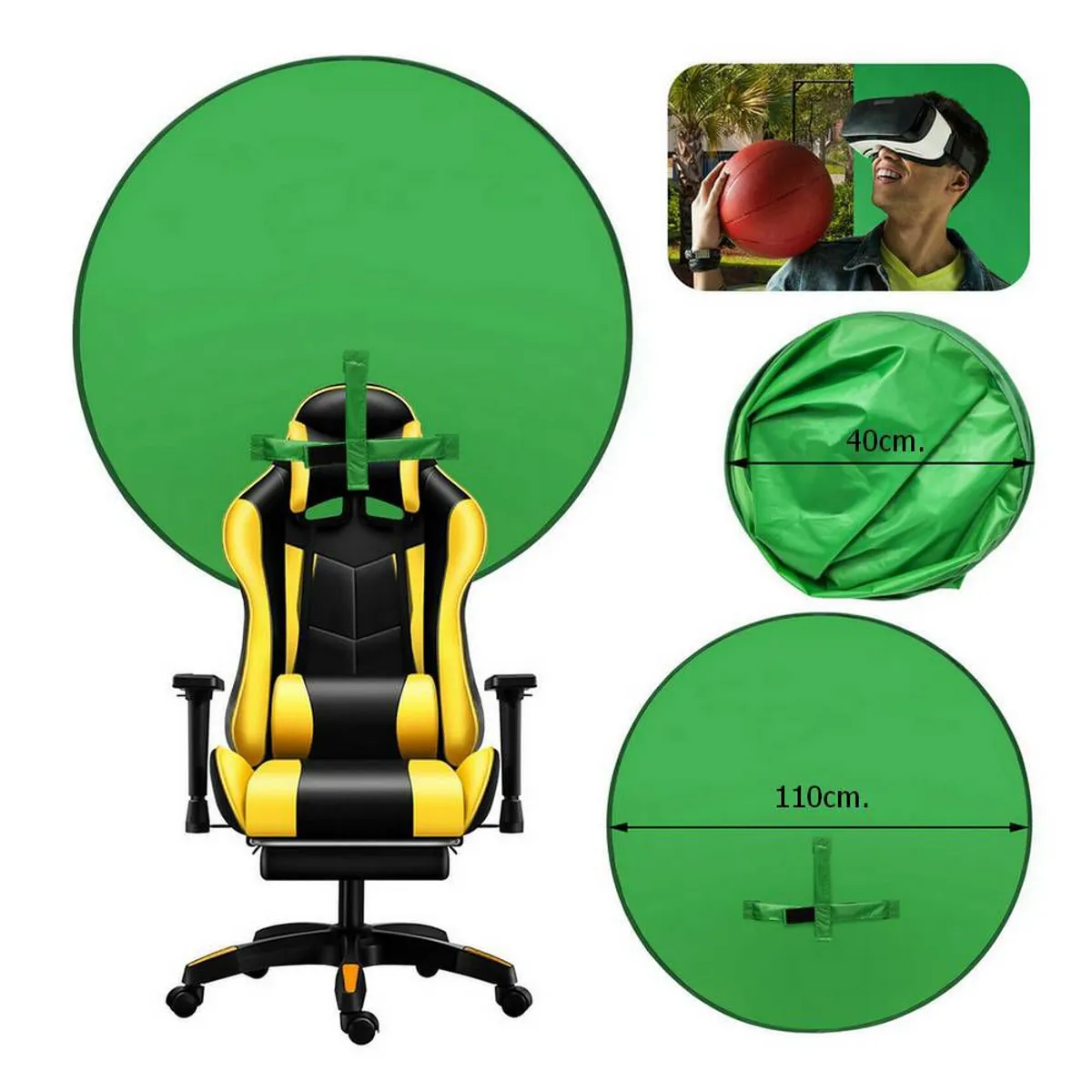 NEO DIGITAL - Fondo Verde Chroma Key 110 cm de silla para Fotografía y Video BLH03