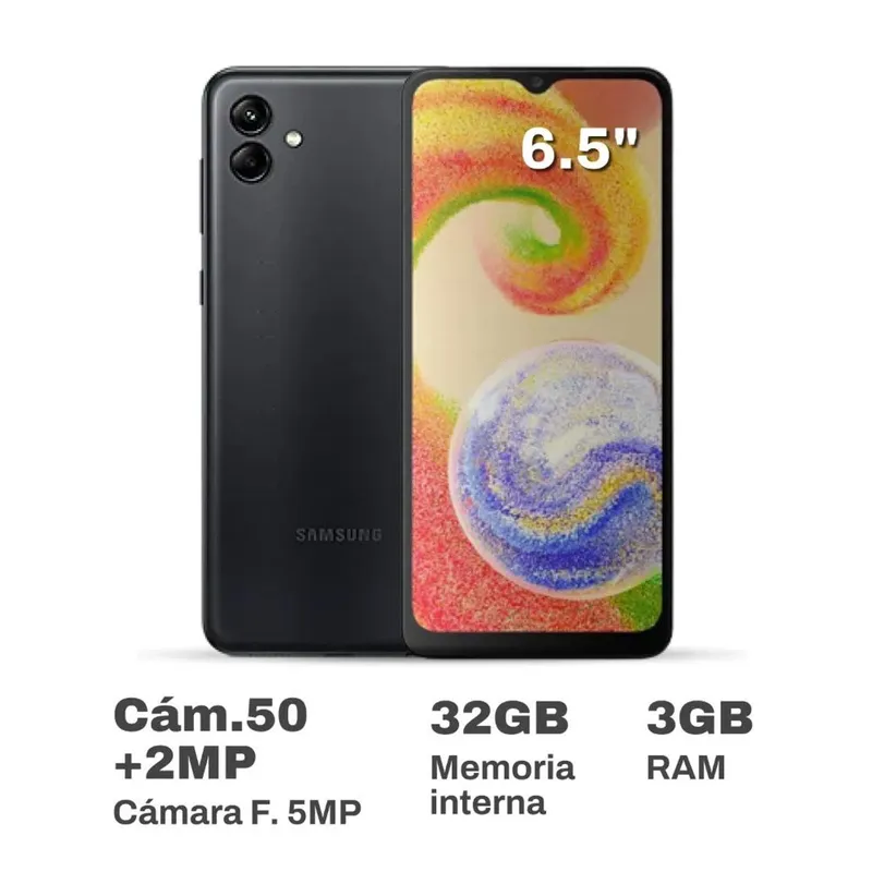 SAMSUNG - Celular Samsung Galaxy A04 3GB RAM 32GB Negro