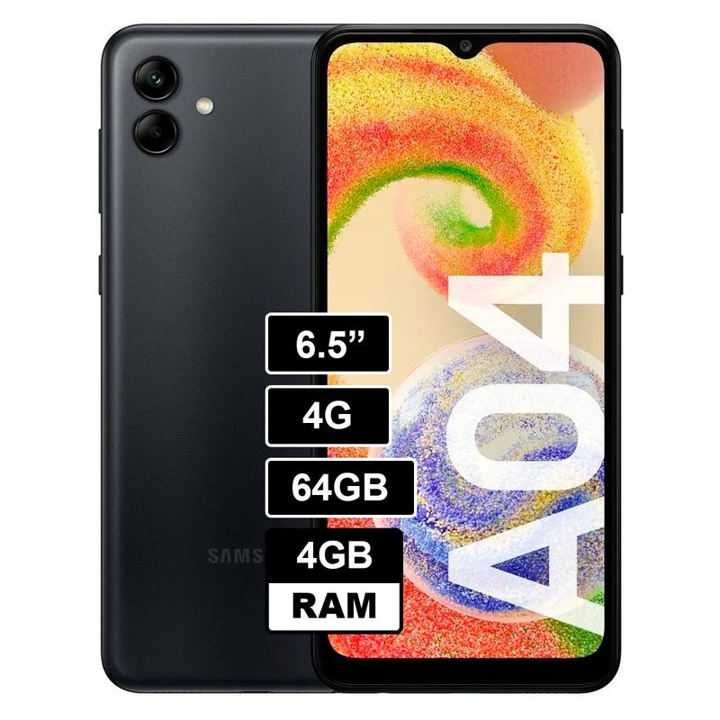 SAMSUNG - Celular Samsung Galaxy A04 4GB RAM 64GB Negro