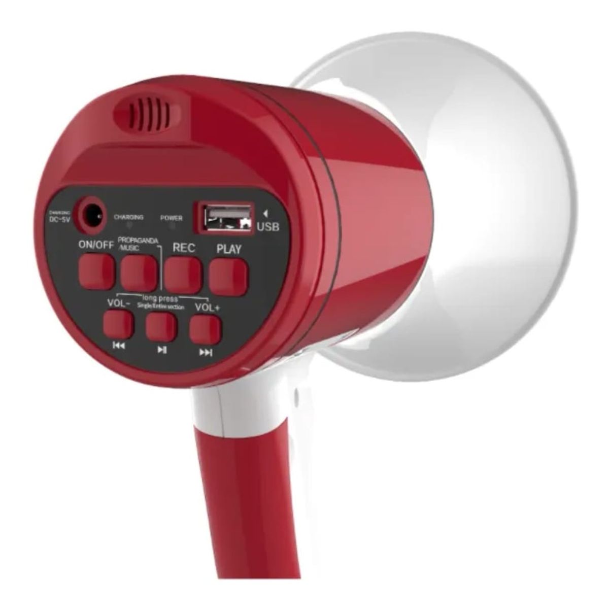 GENERICO - MEGAFONO 40W SIRENA GRABADORA USB BLUETOOTH BATERÍA RECARGABLE