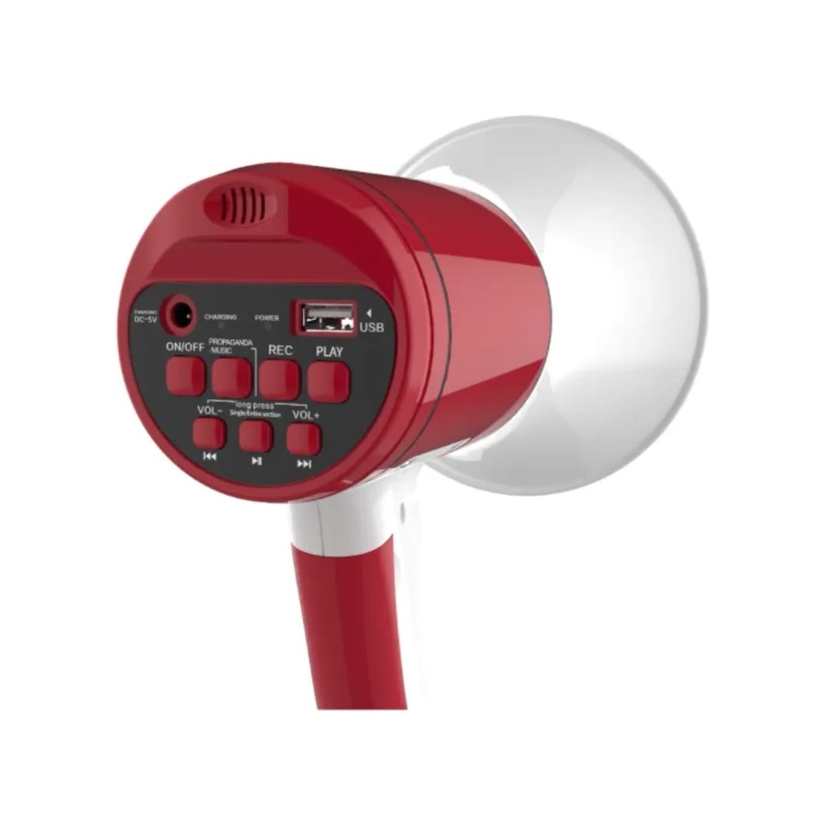 GENERICO - MEGAFONO 40W SIRENA GRABADORA USB BLUETOOTH BATERÍA RECARGABLE