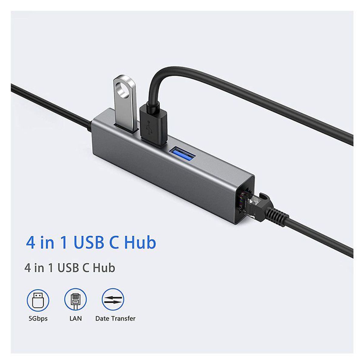 GENERICO - HUB USB  3.0 Tipo C Gigabit Ethernet