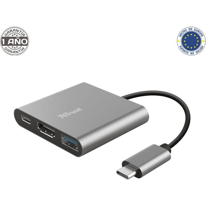 TRUST - Hub Adaptador multipuerto Usb-c 3 en 1 Dalyx marca Trust