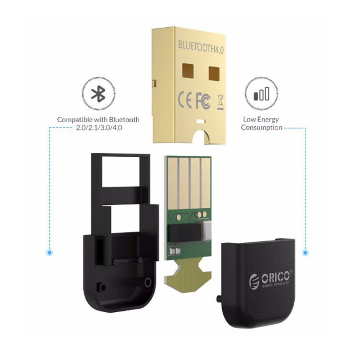 ORICO - Adaptador bluetooth usb 5.0 orico para teclados audifonos smart phone