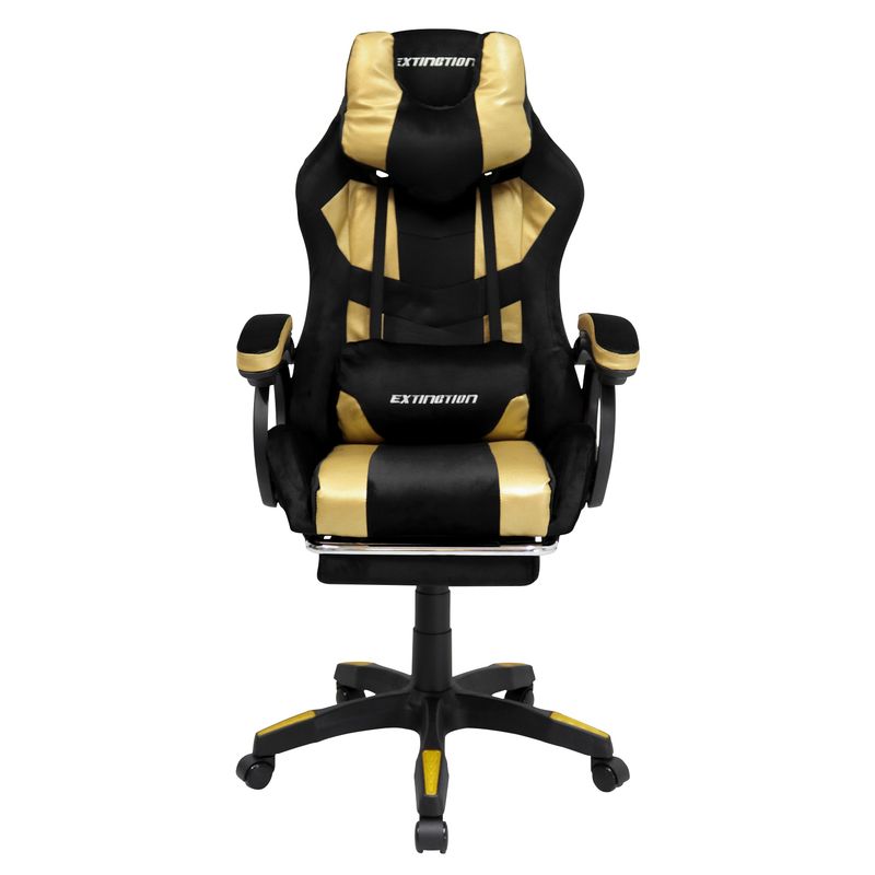 EXTINGTION - Sillas Gamer Extingtion Sapp Gamuza-Cuerina Color Dorado