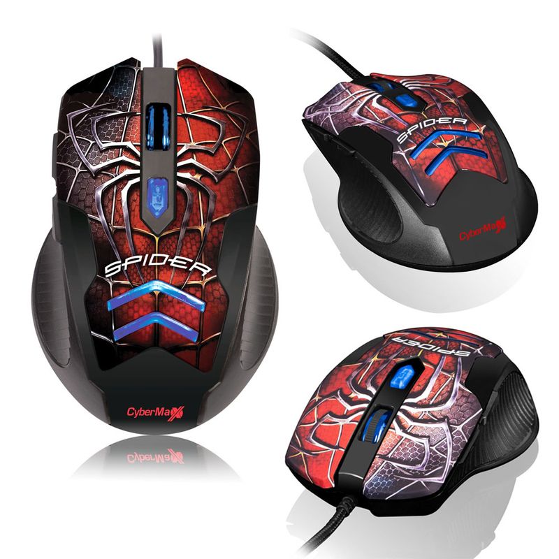 CYBERTEL - Mouse Gamer Hasta 3200Dpi Diseño Ergonómico Spider Cybertel
