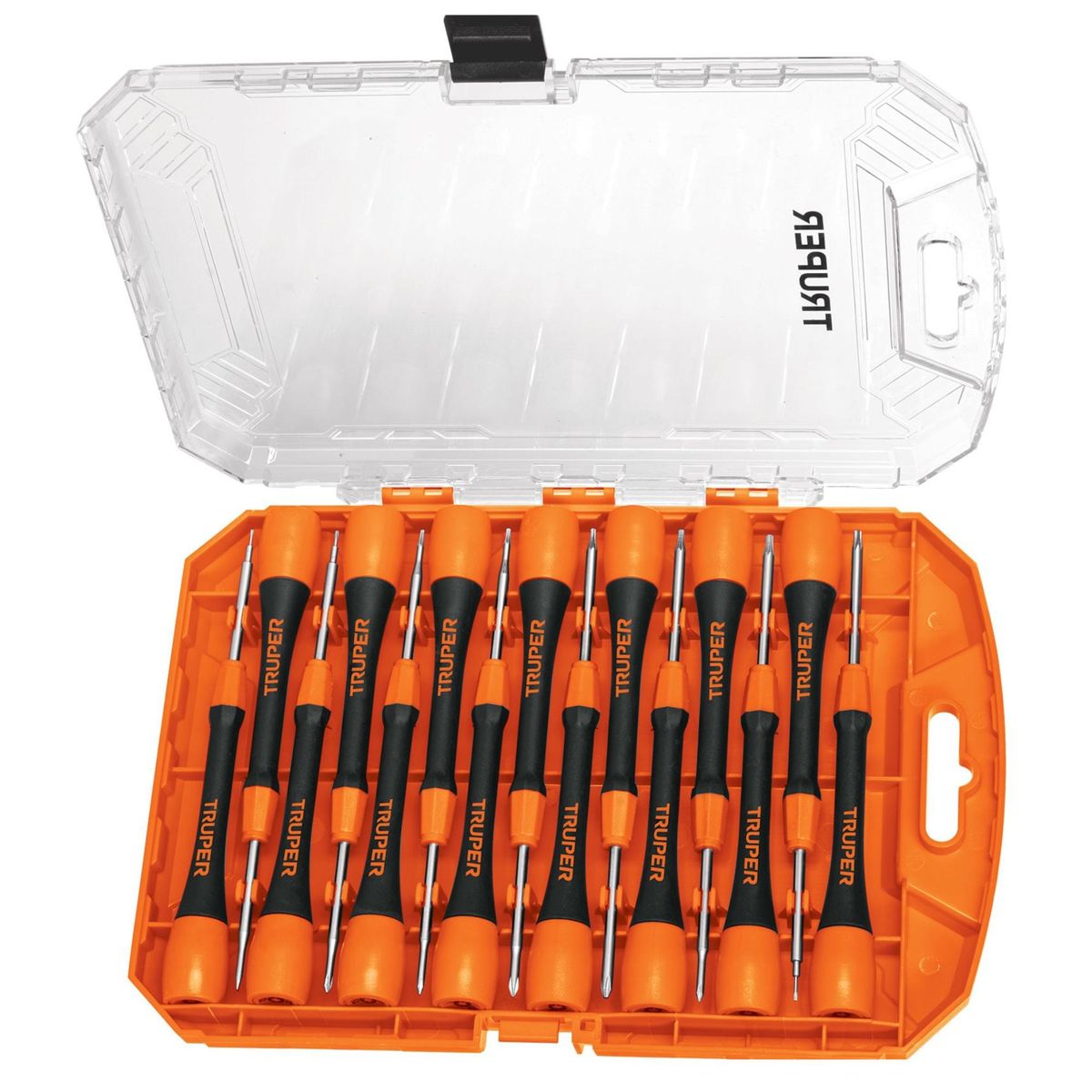 TRUPER - Juego de desarmadores precisión, desarmadores joyero 15 piezas, Truper