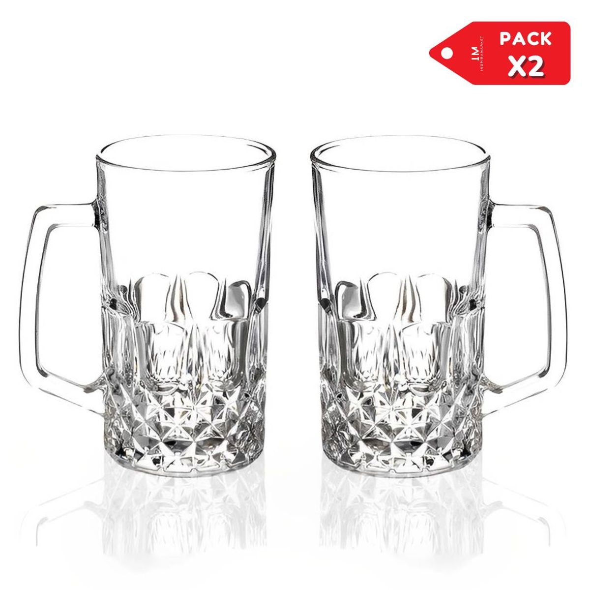 INSPIRA MARKET - Pack x 2 Vasos Chops Cerveceros 610 ml